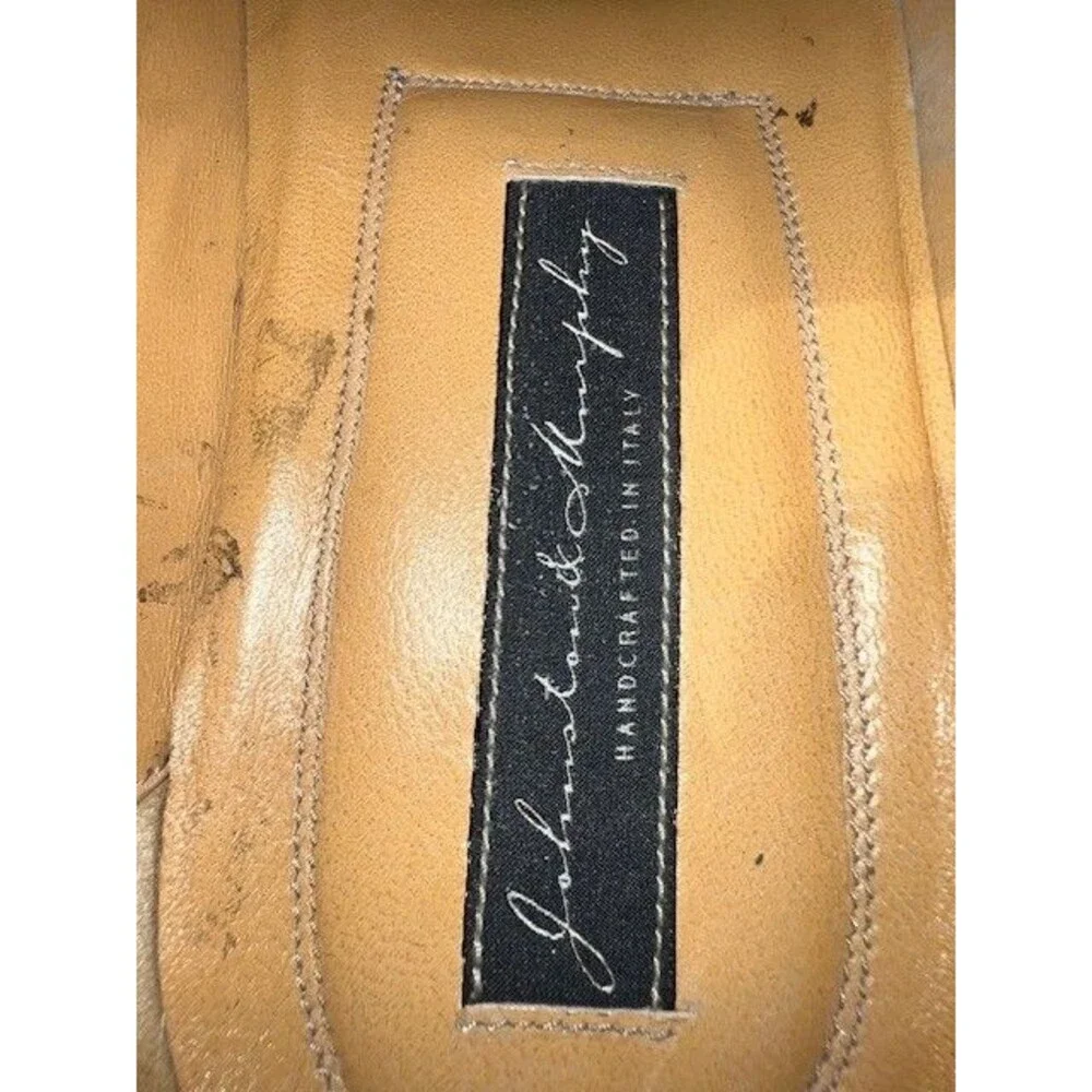 JOHNSTON MURPHY MENS SHOE 10M BLACK SPLIT-TOE OXFORD Made in Italy 24-0311